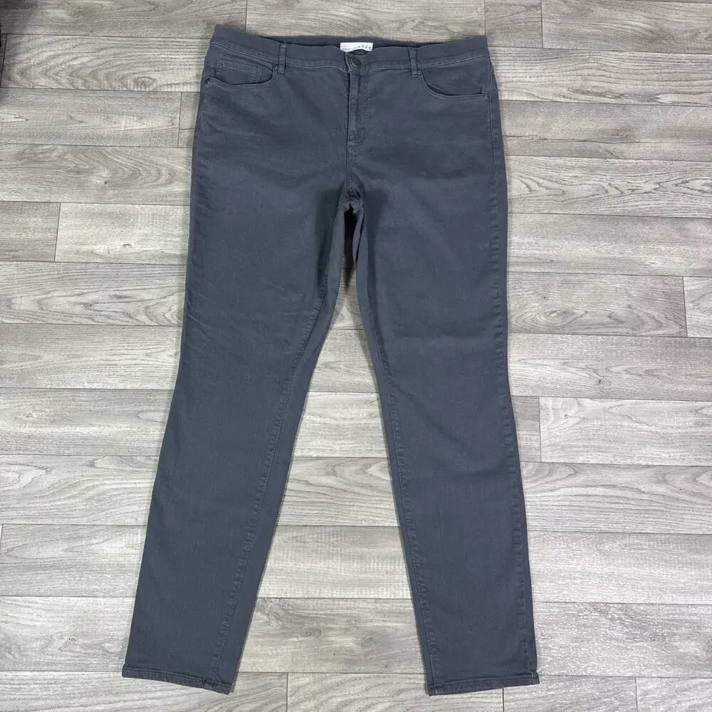 LOFT Modern Skinny Jeans High Rise Stretch Slate Gray sz 32/14 - Picture 2 of 7